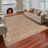 handmade Traditional Kafkaz Gray Ivory Hand Knotted RECTANGLE 100% WOOL area rug 9 x 12